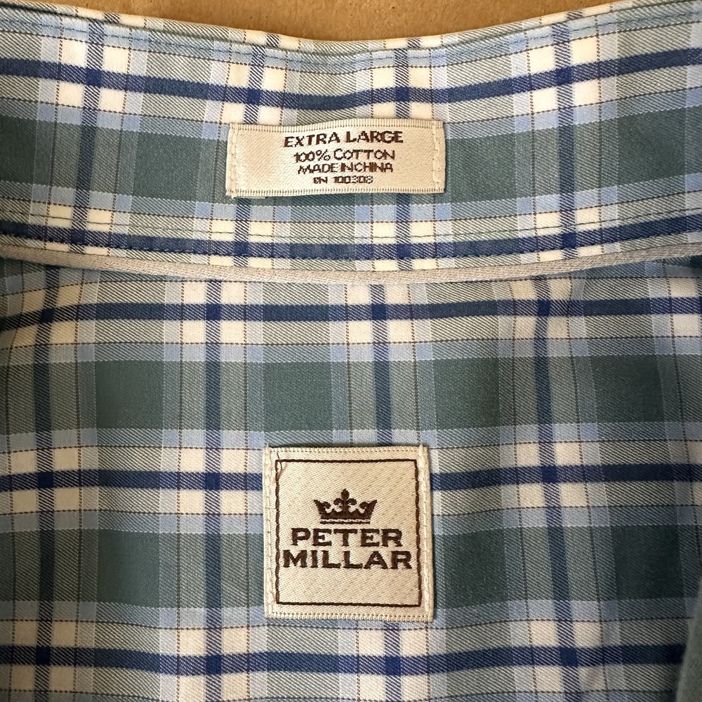 Peter Millar Patterned Button Up Shirt Size Extra Large - Picture 5 of 6